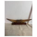 This handmade steer horn folk art piece