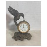 vintage 1994 SPI pewter hummingbird desk clock