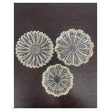 Set of vintage heavy clear glass ashtrays