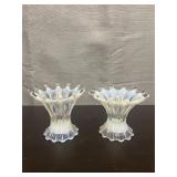 Pair of vintage art glass candlesticks
