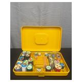 Box of vintage sewing thread