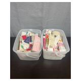 Lot of ribbons & sewing supplies