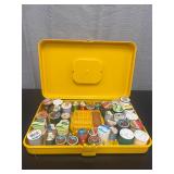 Box of vintage sewing thread