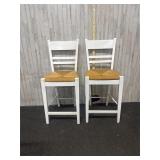 Pair of white counter stools