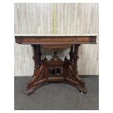 antique Victorian Eastlake walnut parlor table fea
