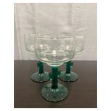 Set of 4 Libbey glass Cactus margarita glasses