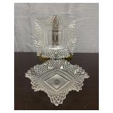 Indiana Glass square handkerchief candy dishes