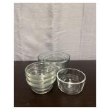 Set of Pyrex glass measuring bowls