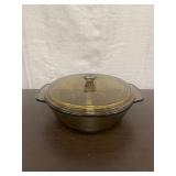 1.5 Quart vintage Anchor Hocking Amber Glass Casse