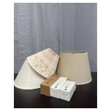 Set of 3 lampshades & bulbs