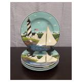 Set of Kimble 'Coastal Breeze' salad plates