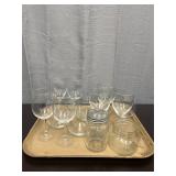 Wine glasses & jars lot