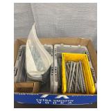 Box of various heavy duty large screws