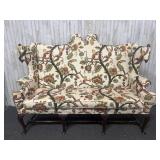 Intricate crewel embroidered couch