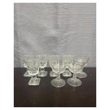 Set of 8 ornate shot glasses