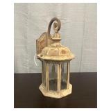 Metal colonial-style outdoor wall lantern with wea