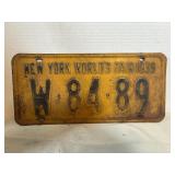 New York world fair 1939 license plate