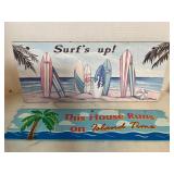 Beach themed signs