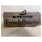 hand-crafted decorative sign from antique cut roof