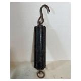 vintage brass hanging spring balance scale