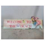 Welcome to the beach wooden sign