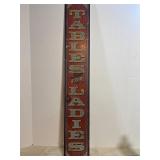 Vintage wooden table sign