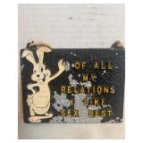 1960s cast metal novelty sign