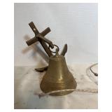 Vintage brass wall mount bell