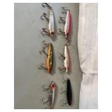 6 vintage L&S MirrOlure 52MR fishing lures sinking