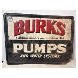 Vintage metal Burks Pumps sign
