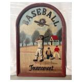 wooden wall plaque with a handcrafted 'Baseball To