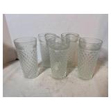 5 vintage Anchor Hocking clear glass tumblers