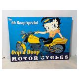 vintage Betty Boop 'Oop a Doop Motorcycles' tin si