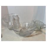Glass pitchers & bowl lot