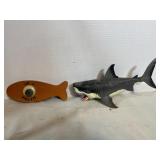 Great white shark toy & Wall-eye decor