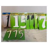 5, 7 & 1 plastic numbers
