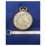 antique 1920s Elgin pocket watch features a gold-f
