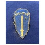 vintage US Army 'Follow Me' patch from the Infantr