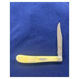 vintage yellow Case XX Slimline Trapper folding po