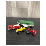 Fleet of antique toy vehicles