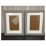 2 Gray wooden picture frames