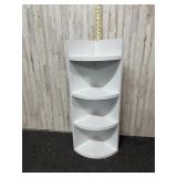 white four-tier freestanding corner storage shelf