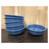 6 small blue fiesta wear bowls