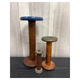 Antique painted wooden spindles