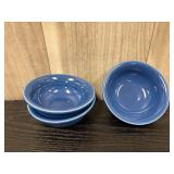 3 fiesta wear blue salsa bowls