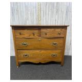 antique golden oak chest of drawers