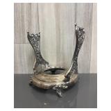 Vintage silver-colored gravy boat/fondue warmer st