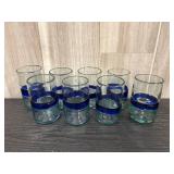 8 hand-blown Mexican recycled glass tumblers