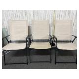 3 metal folding outdoor chairs