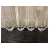 3 Orrefors Sweden crystal stemless wine glasses